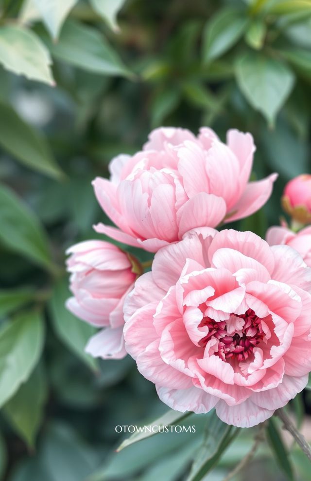 Soft Watercolor Peonies Bloom
