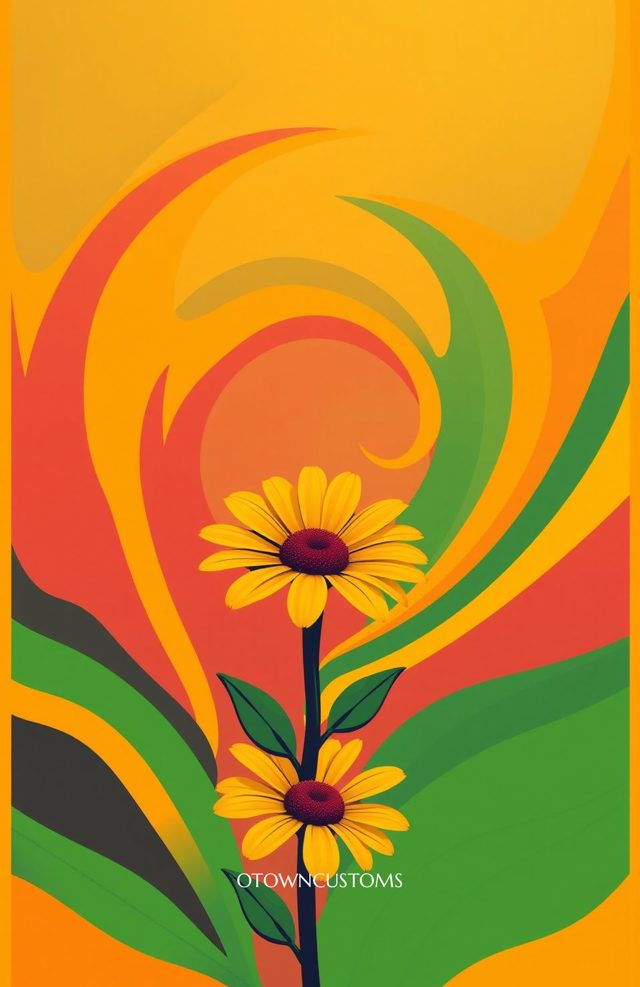 Abstract Floral Retro Groovy