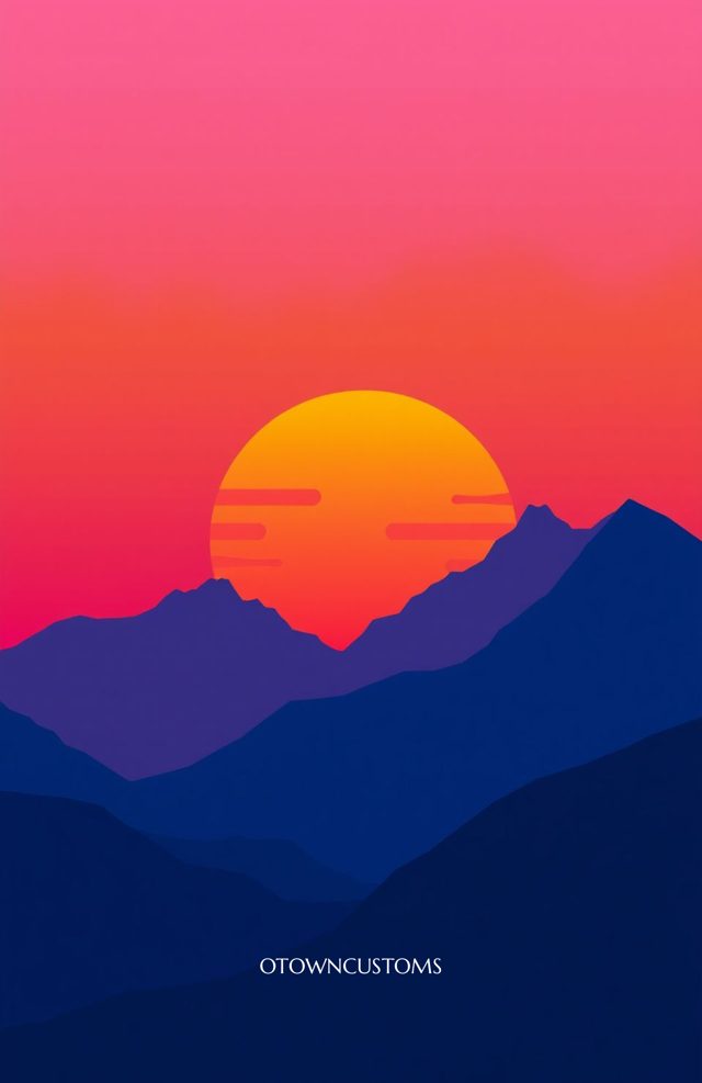 Minimalist Sunset Mountains