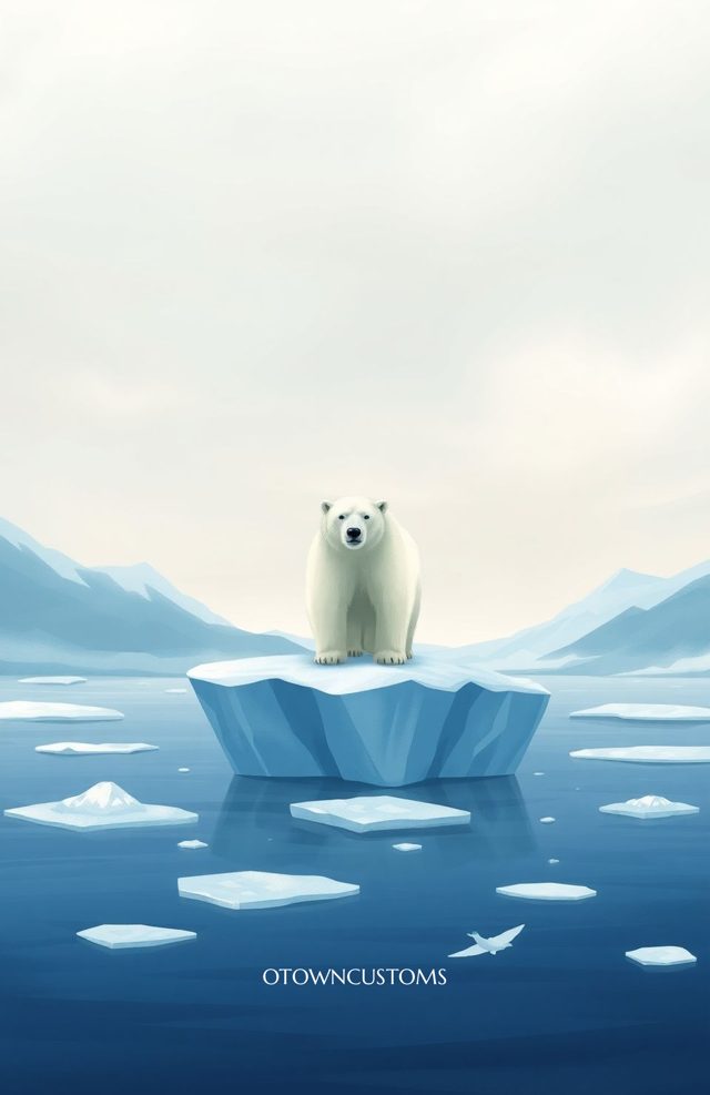 Majestic Arctic Polar Bear Serene Illustration