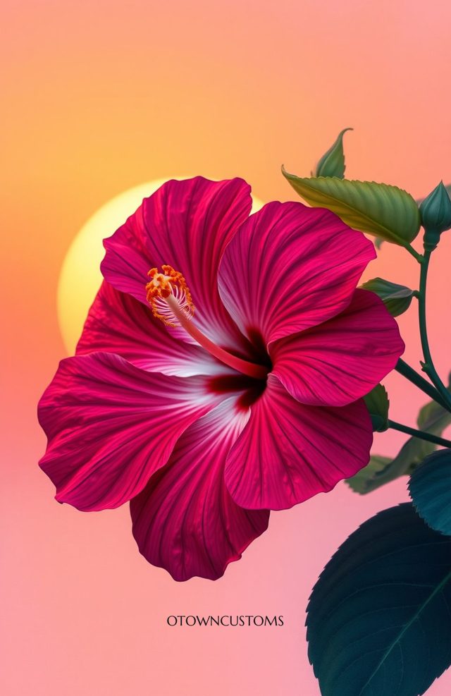 Vibrant Hibiscus Sunset Floral