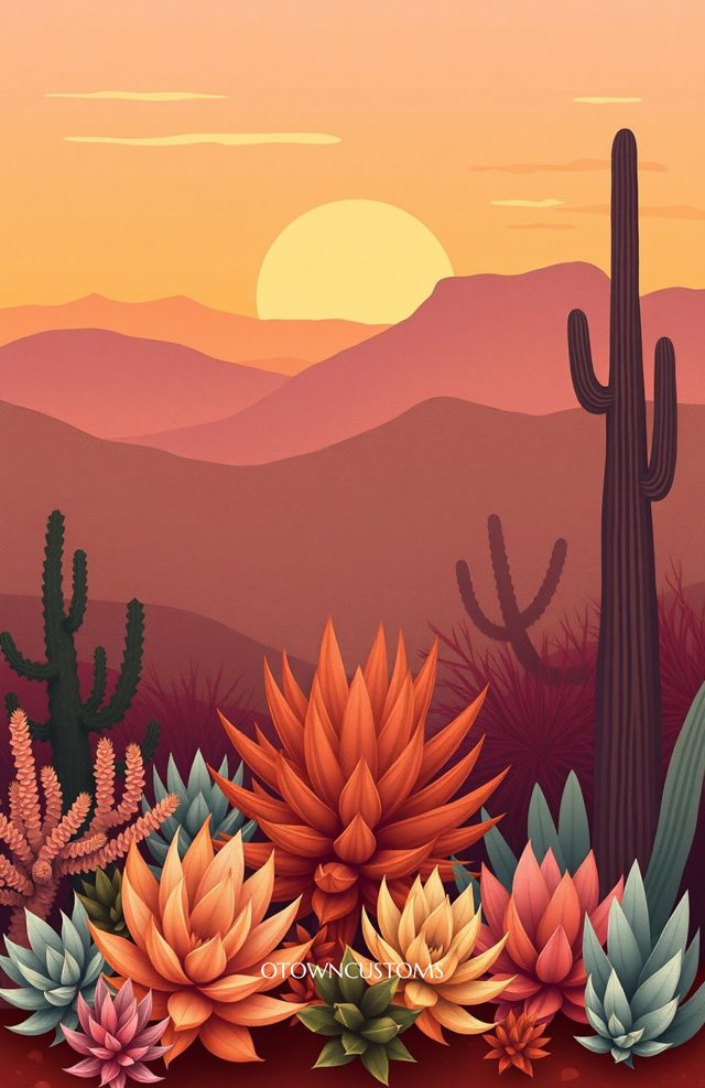 Desert Succulent Sunset Garden Vista