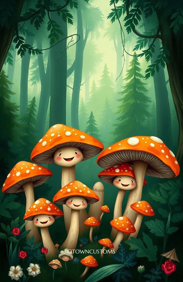 Whimsical Mushroom Magical Forest