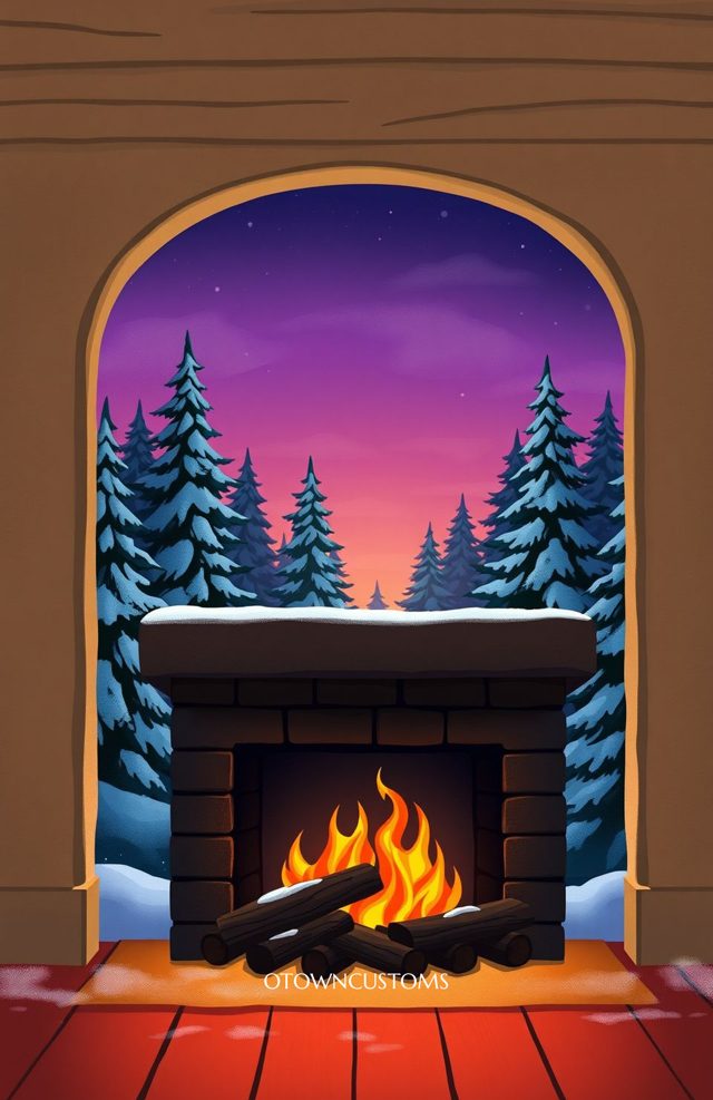 Cozy Winter Cabin Fireglow
