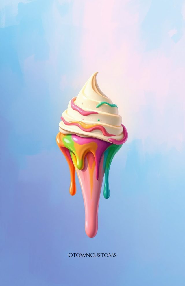 Dripping Ice Cream Rainbow Sherbet