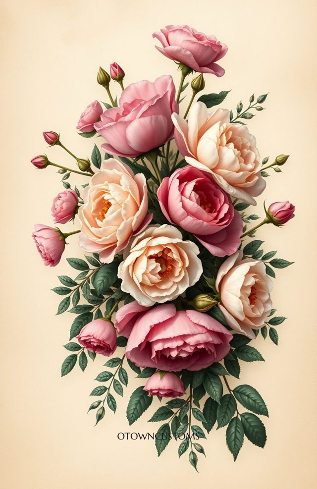 Vintage Floral Bouquet Illustration