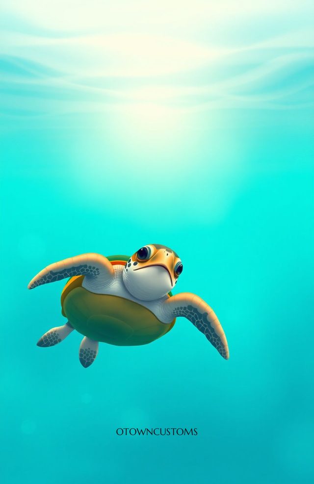 Cute Sea Turtle Charming Cartoon