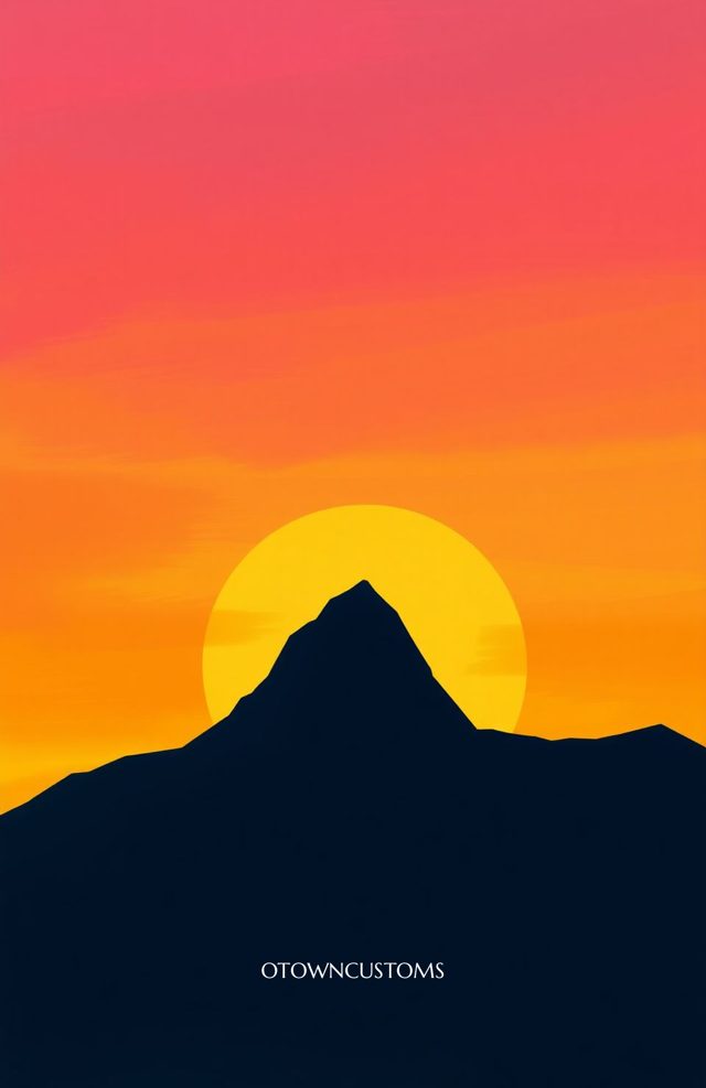 Minimalist Mountain Sunset Gradient