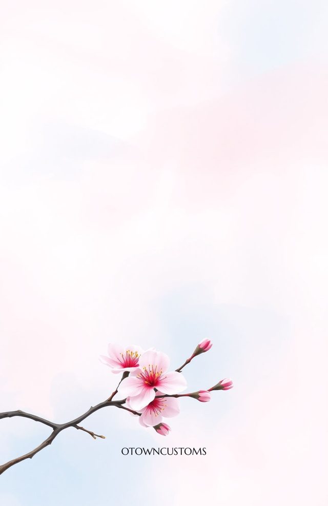 Watercolor Cherry Blossom Branch