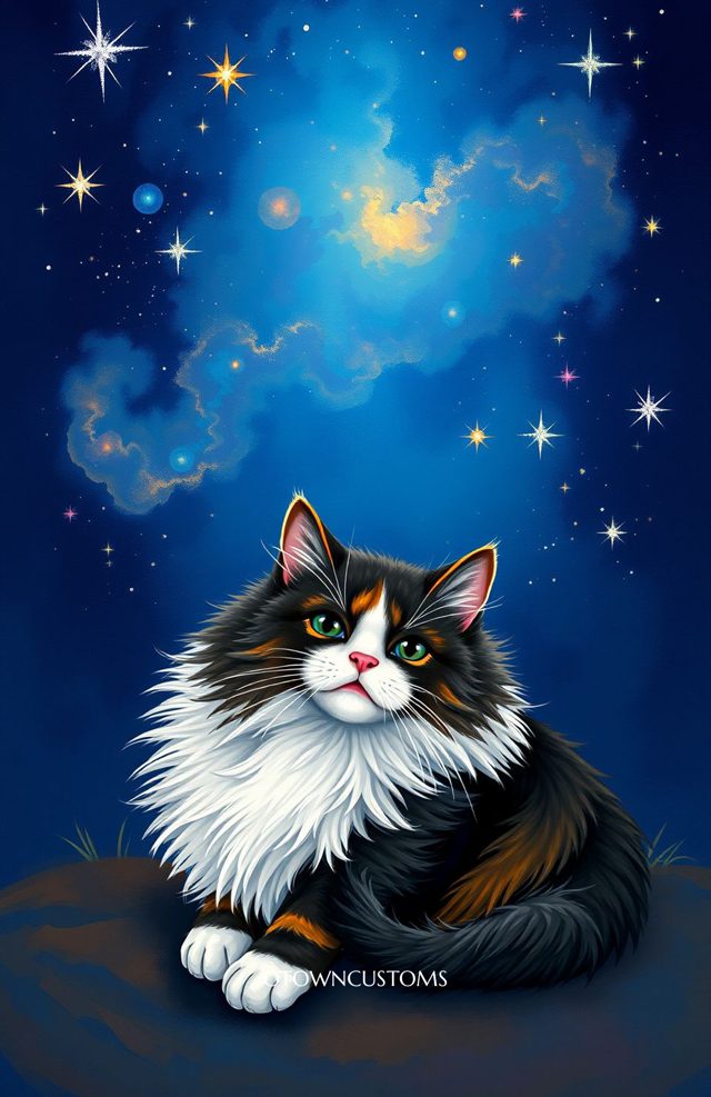 Galactic Cat Starry Night