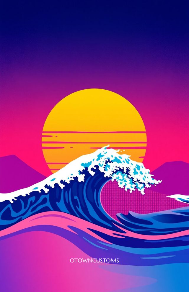 Retro Arcade Synthwave Sunset