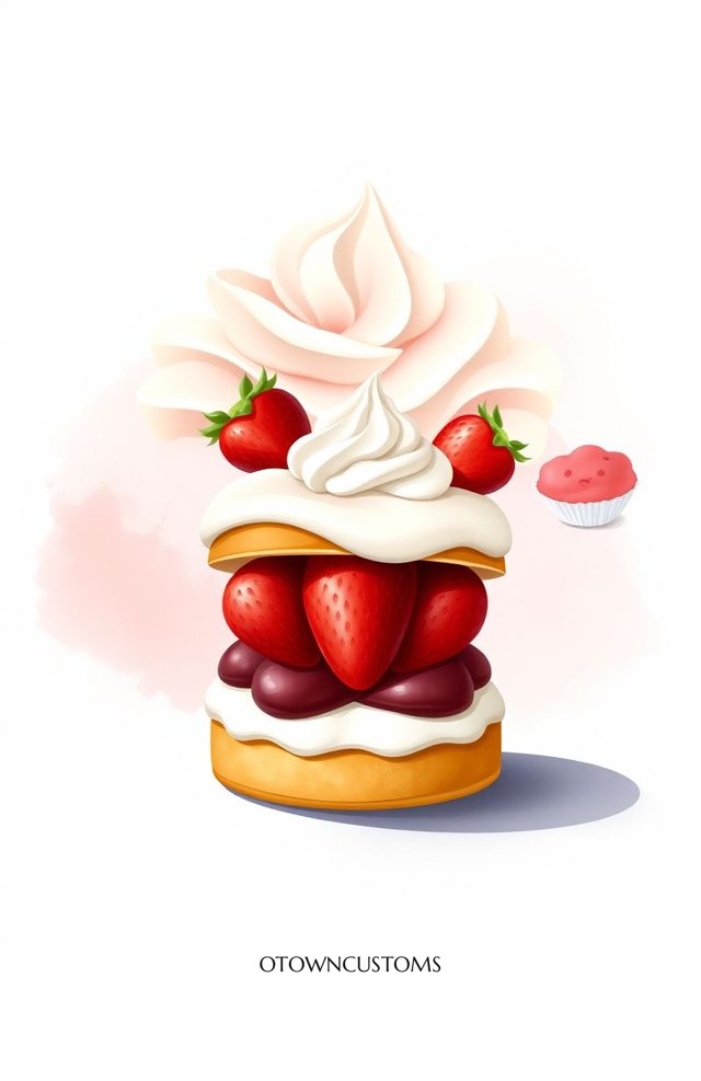 Dessert Illustration Strawberry Shortcake