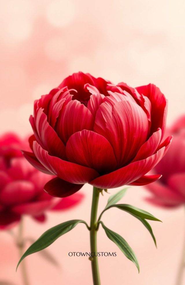Crimson Peony Macro Floral