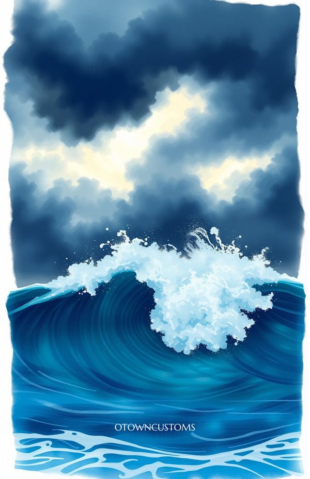 Painterly Ocean Storm Wave