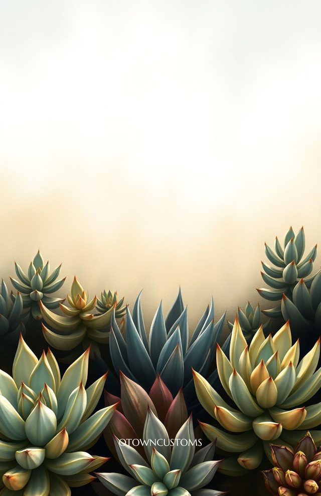 Succulent Garden Botanical Illustration