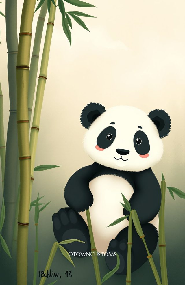 Cute Panda Bamboo Dreamscape Cartoon Animal