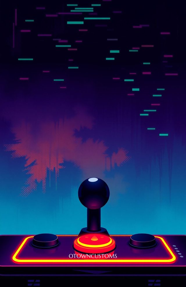 Synthwave Retro Arcade Neon Glitch
