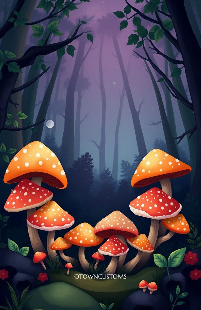 Whimsical Magical Mushroom Fairy Ring