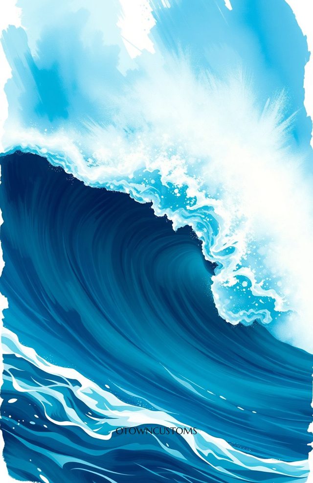 Ocean Wave Crashing Crest