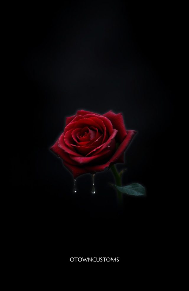 Dripping Red Rose Gothic Dark