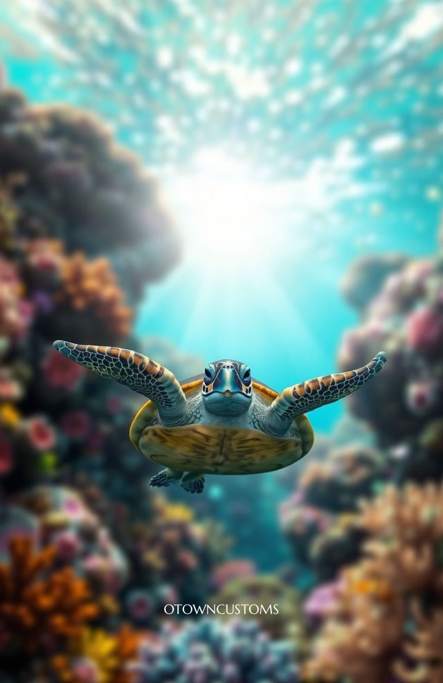 Underwater Sea Turtle Coral Reef