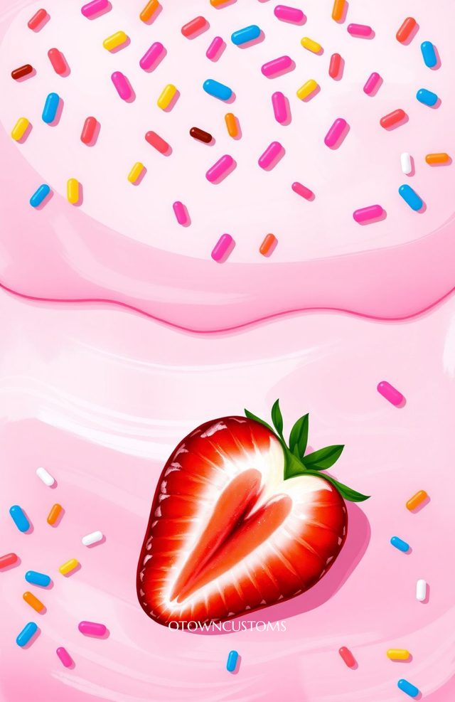 Strawberry Sprinkle Food Illustration