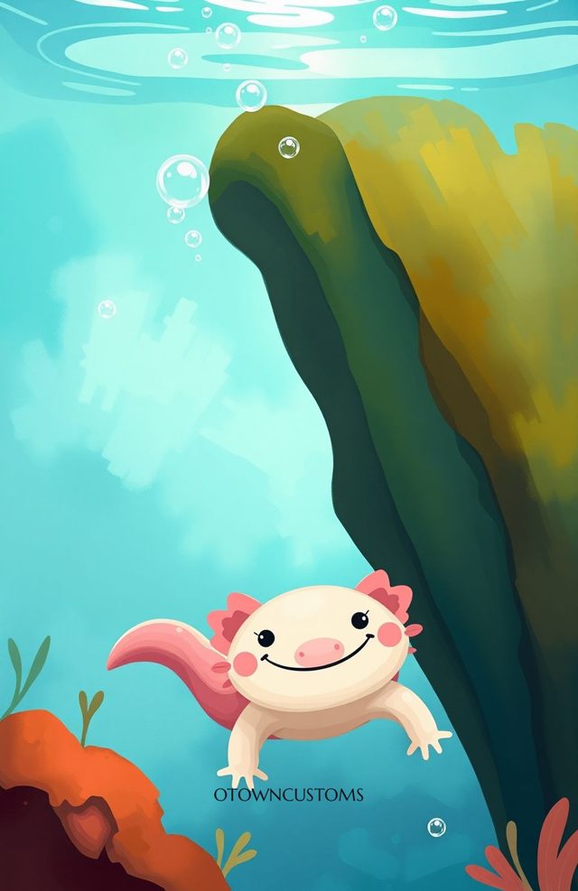 Cute Axolotl Watercolor