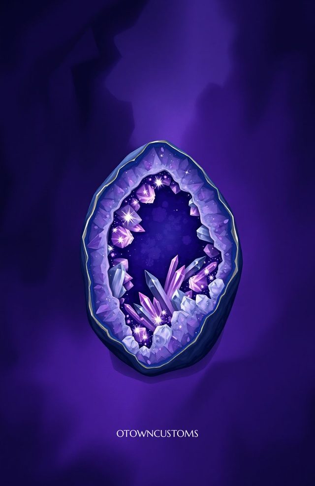 Mystical Crystal Cave Geode Illustration