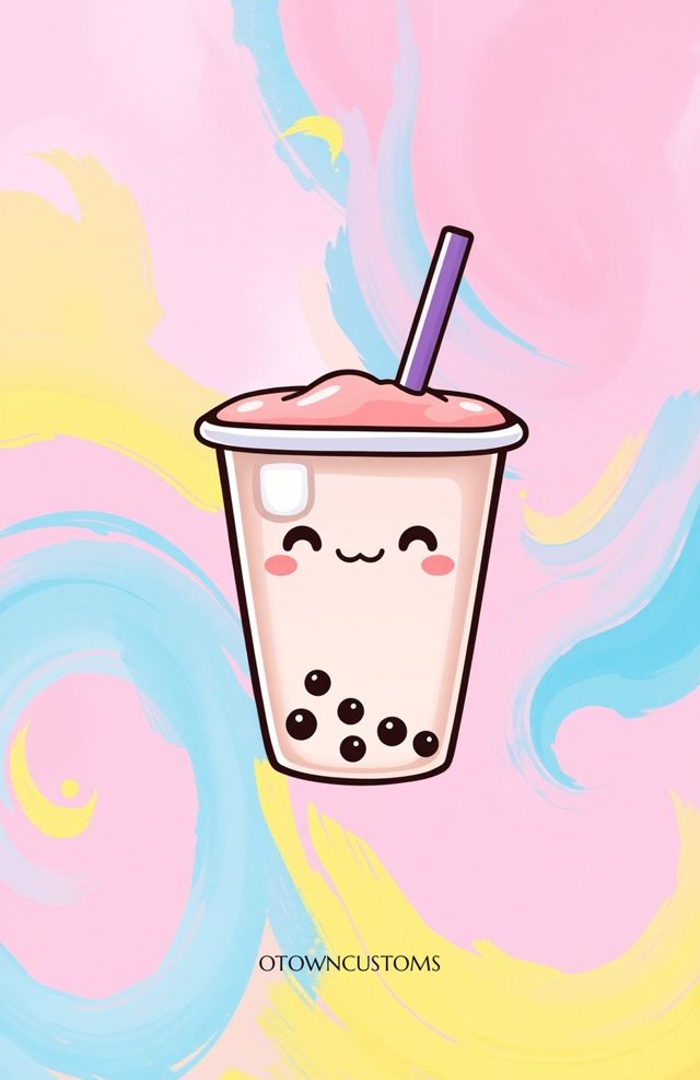 Cute Kawaii Boba Tea Cartoon