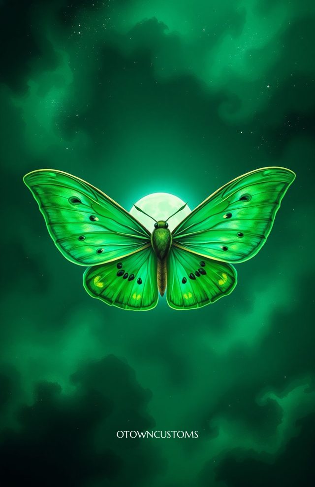 Emerald Lunar Moth Mystical