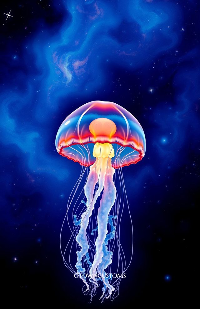 Psychedelic Jellyfish Art Cosmic Ocean
