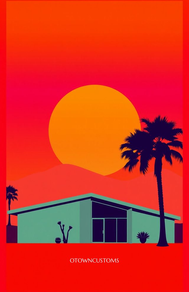 Retro Sunset Palm Springs Mid-Century