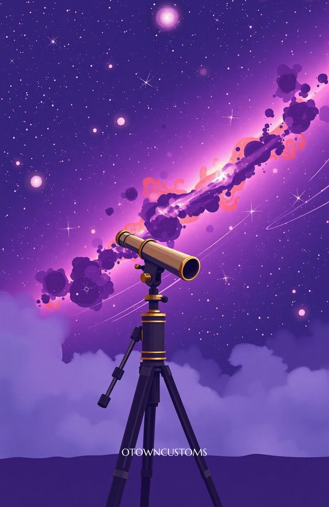 Vintage Telescope Starry Night