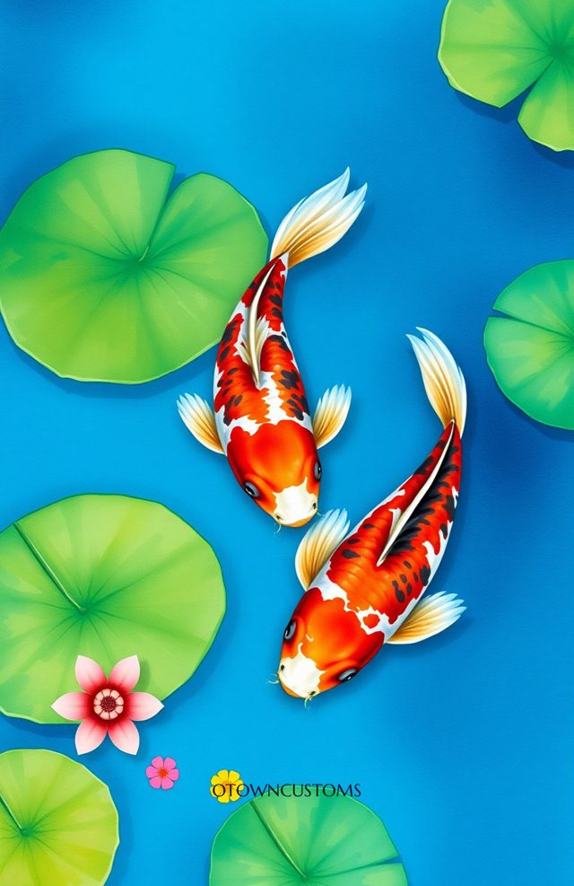 Vibrant Koi Fish Pond