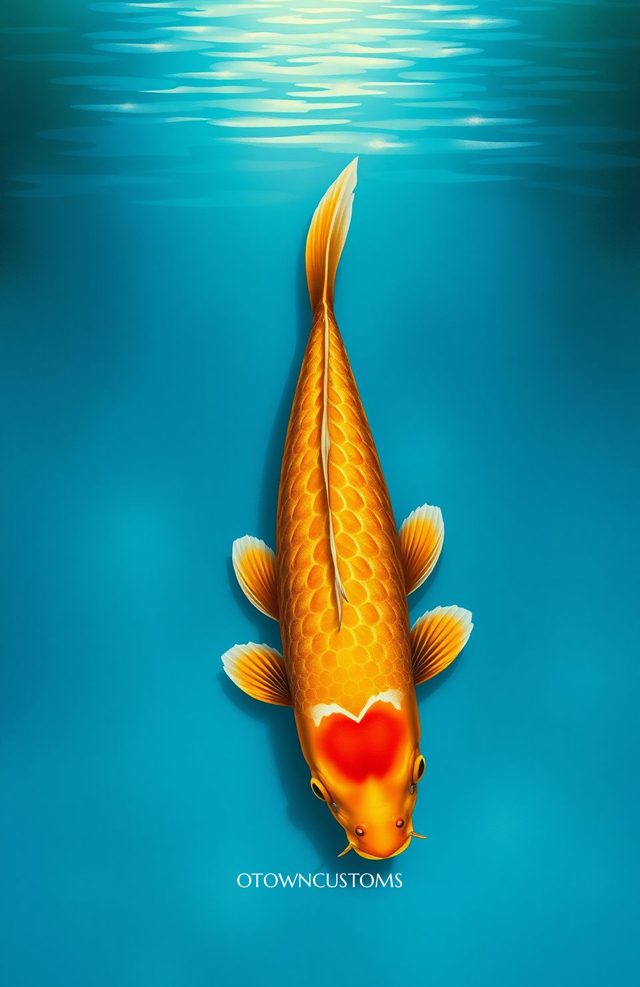 Golden Koi Pond Digital Painting