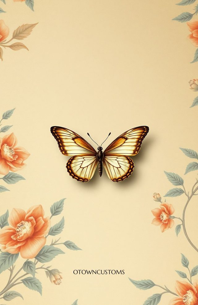 Vintage Butterfly Moth Floral