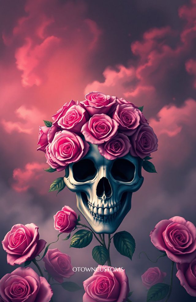 Skull Roses Gothic Floral