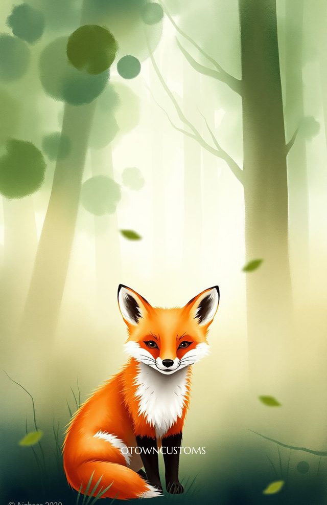 Watercolor Fox Forest Painterly