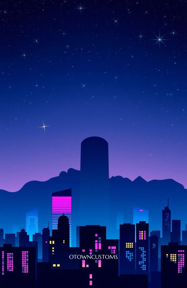 Neon City Skyline Vaporwave