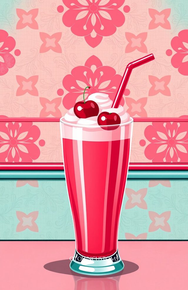 Retro Diner Cherry Aesthetic