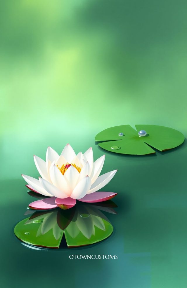 Water Lily Pond Serene Digital Art