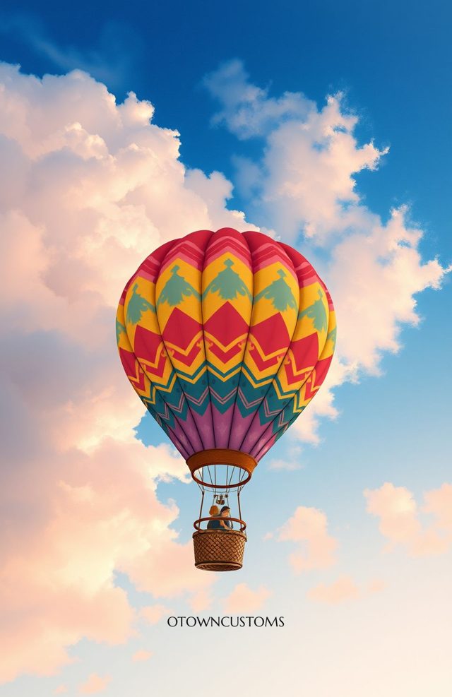 Whimsical Hot Air Balloon Landscape