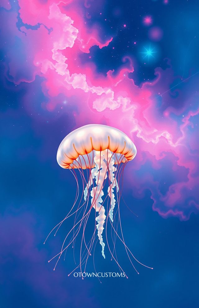 Cosmic Jellyfish Nebula Bloom Dreamy Ethereal