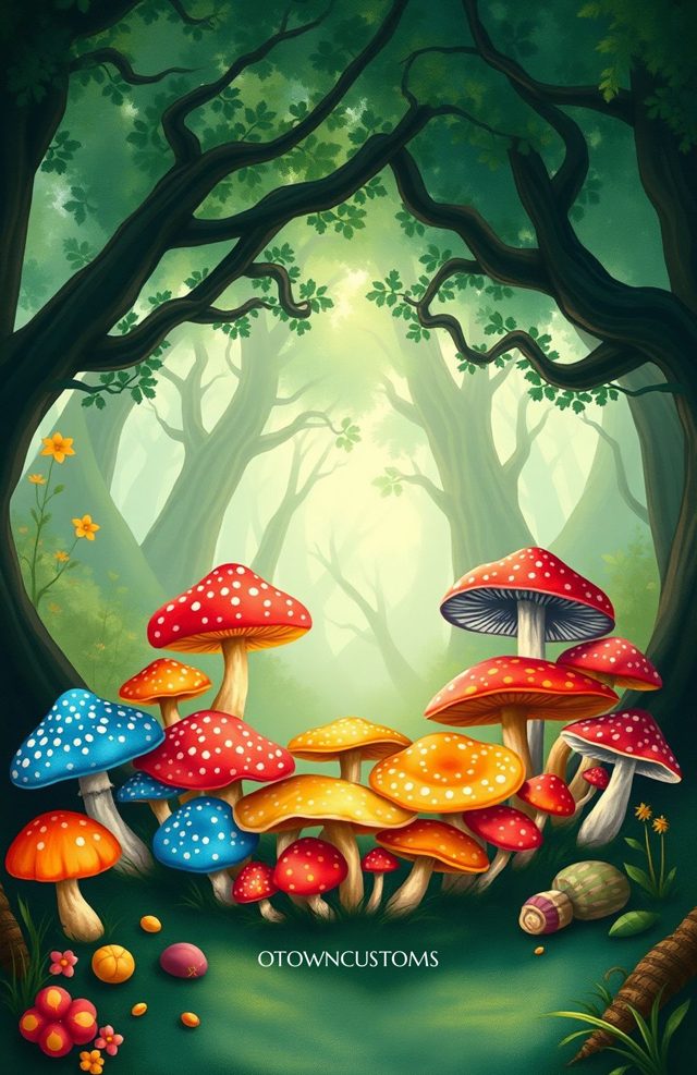 Whimsical Mushroom Forest Fantasy