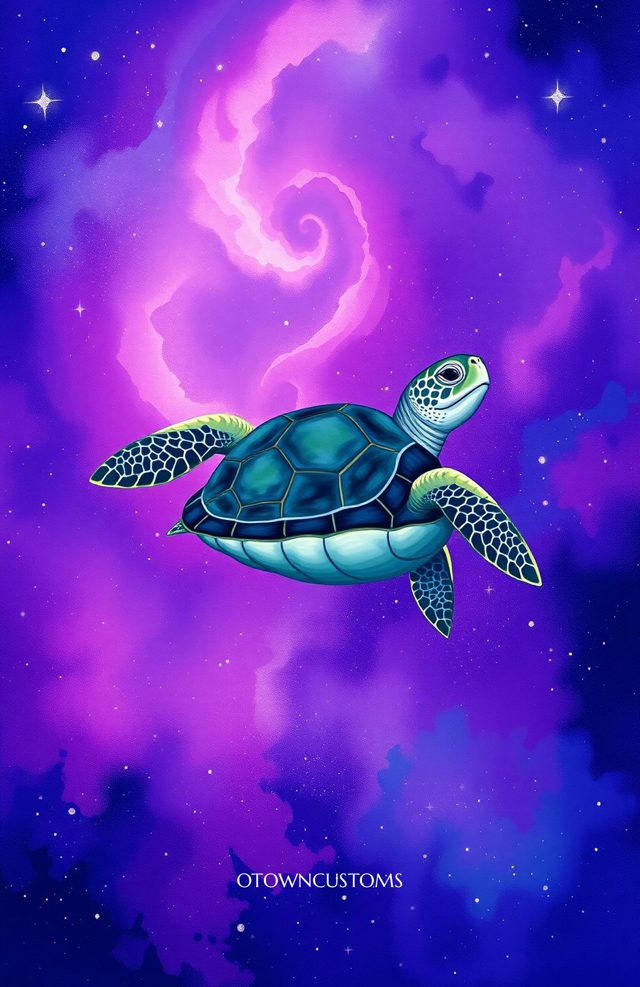 Galactic Watercolor Turtle