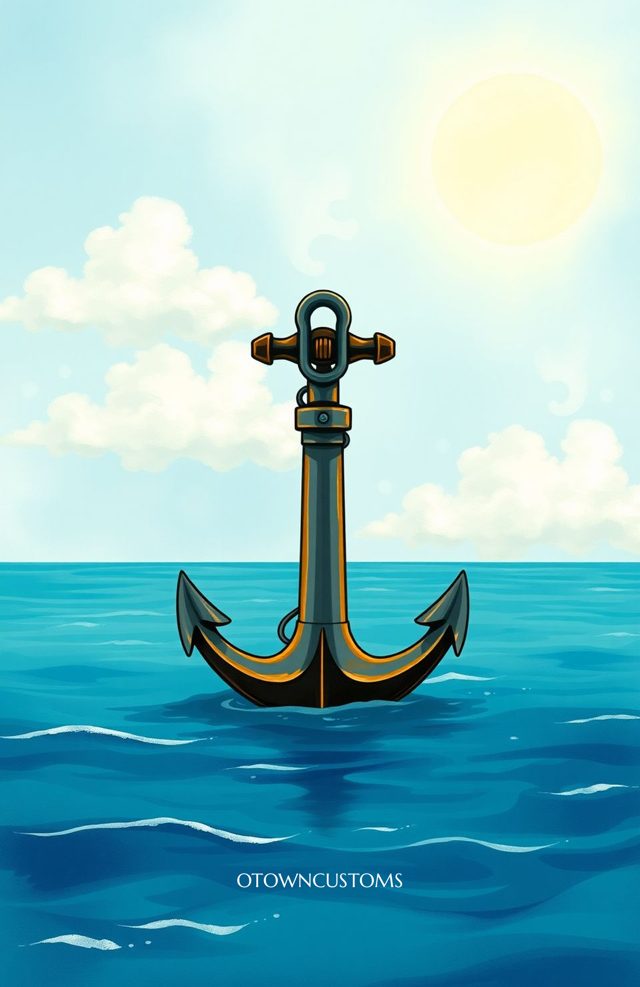 Nautical Anchor Voyage Stylized Illustration