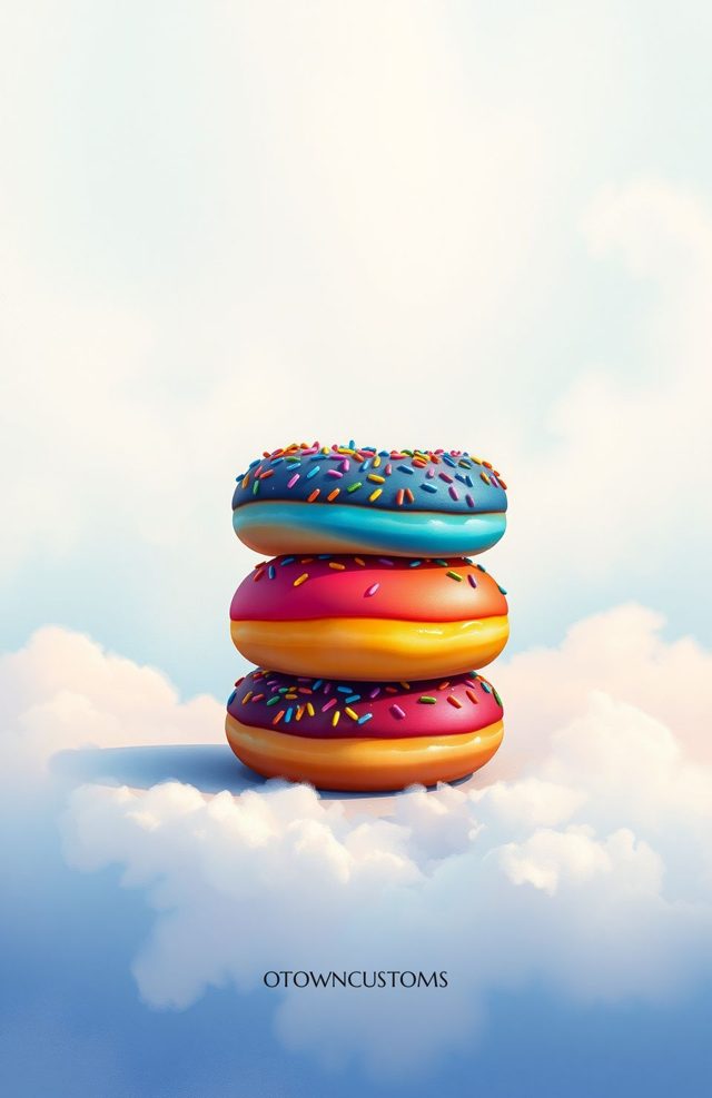 Delicious Donut Stacked Whimsical