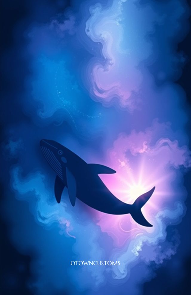 Cosmic Whale Dreamy Illustration