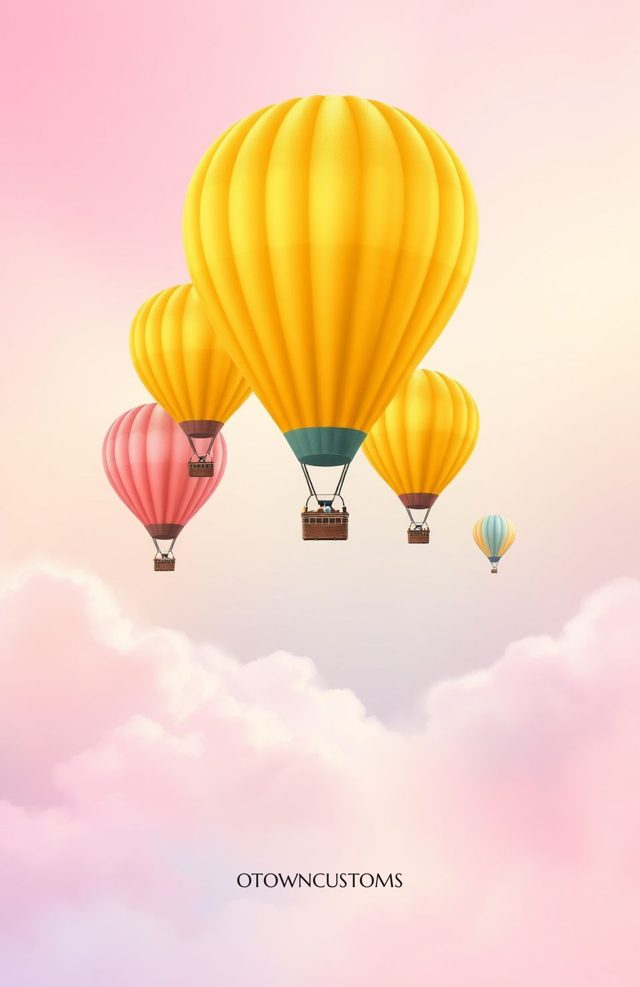 Dreamy Cloudscape Hot Air Balloons