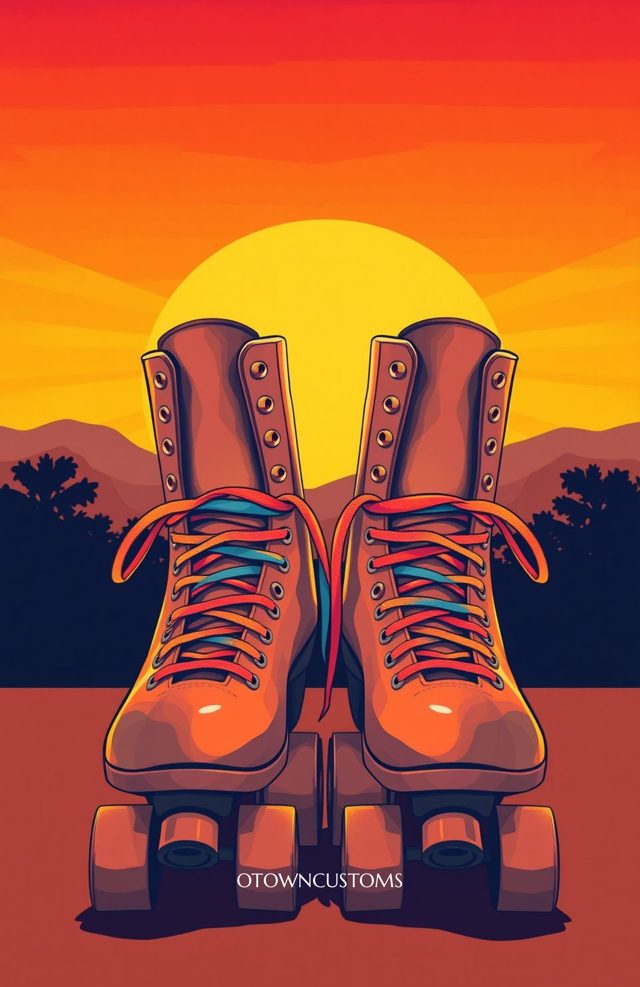 Retro Roller Skate Art